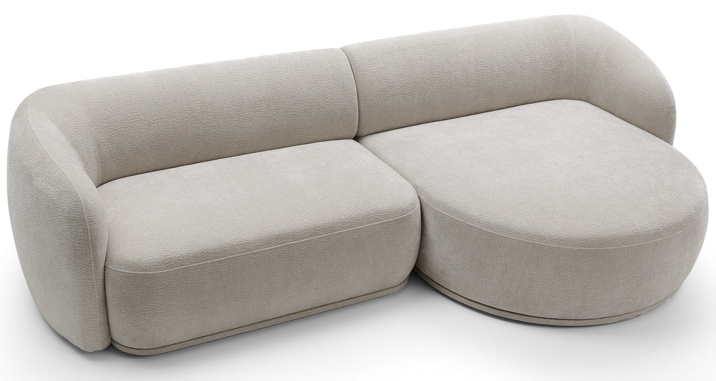Modulares Ecksofa Bommo, L-förmig, rechtsseitig, grau-beige Chenille