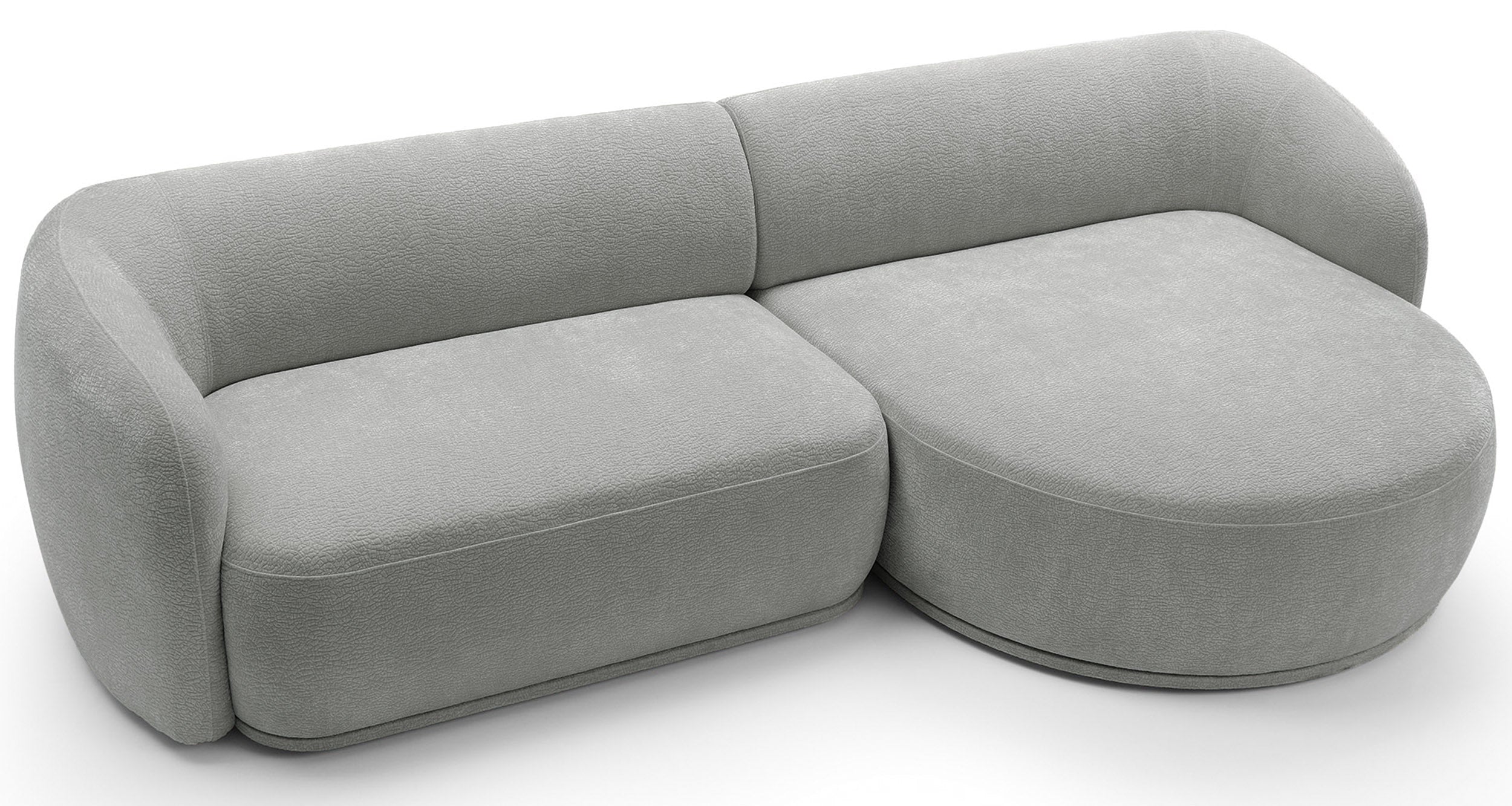 Modulares Ecksofa Bommo L-förmig, rechtsseitig, grau Chenille