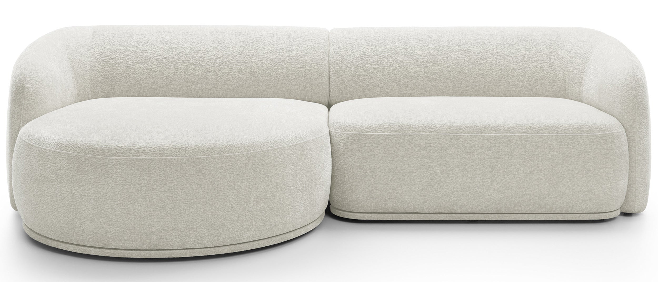 Modulares Ecksofa Bommo L-förmig linksseitig, cremefarben, Chenille