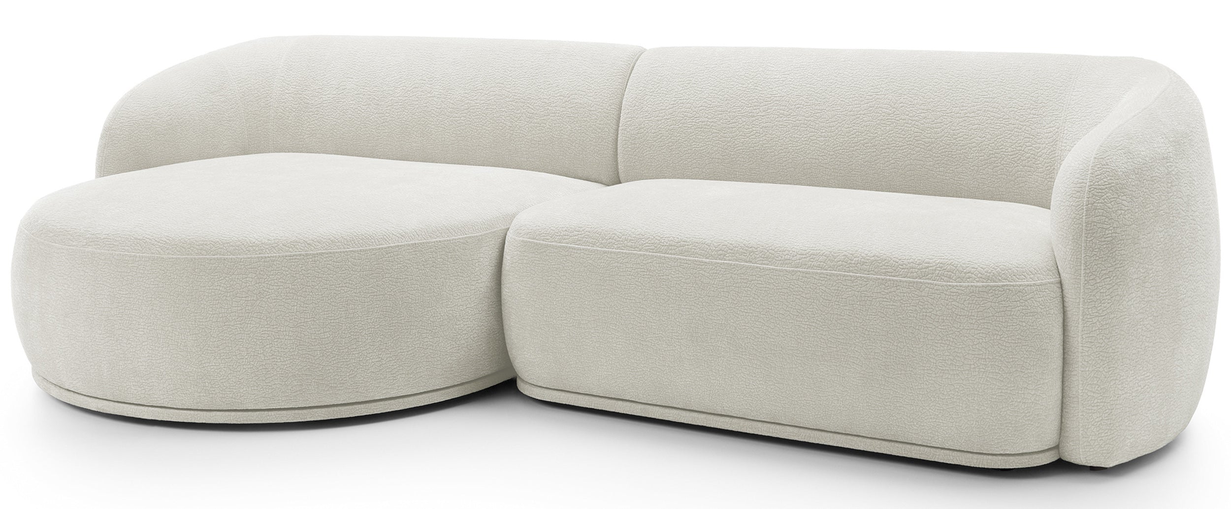 Modulares Ecksofa Bommo L-förmig linksseitig, cremefarben, Chenille