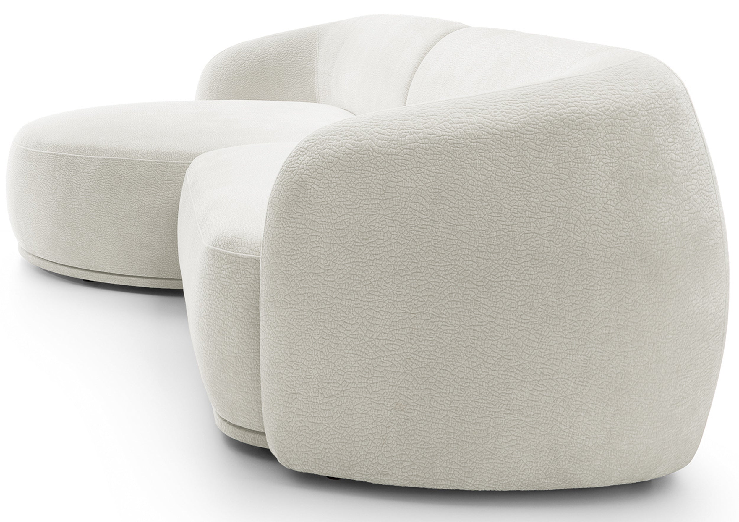 Modulares Ecksofa Bommo L-förmig linksseitig, cremefarben, Chenille
