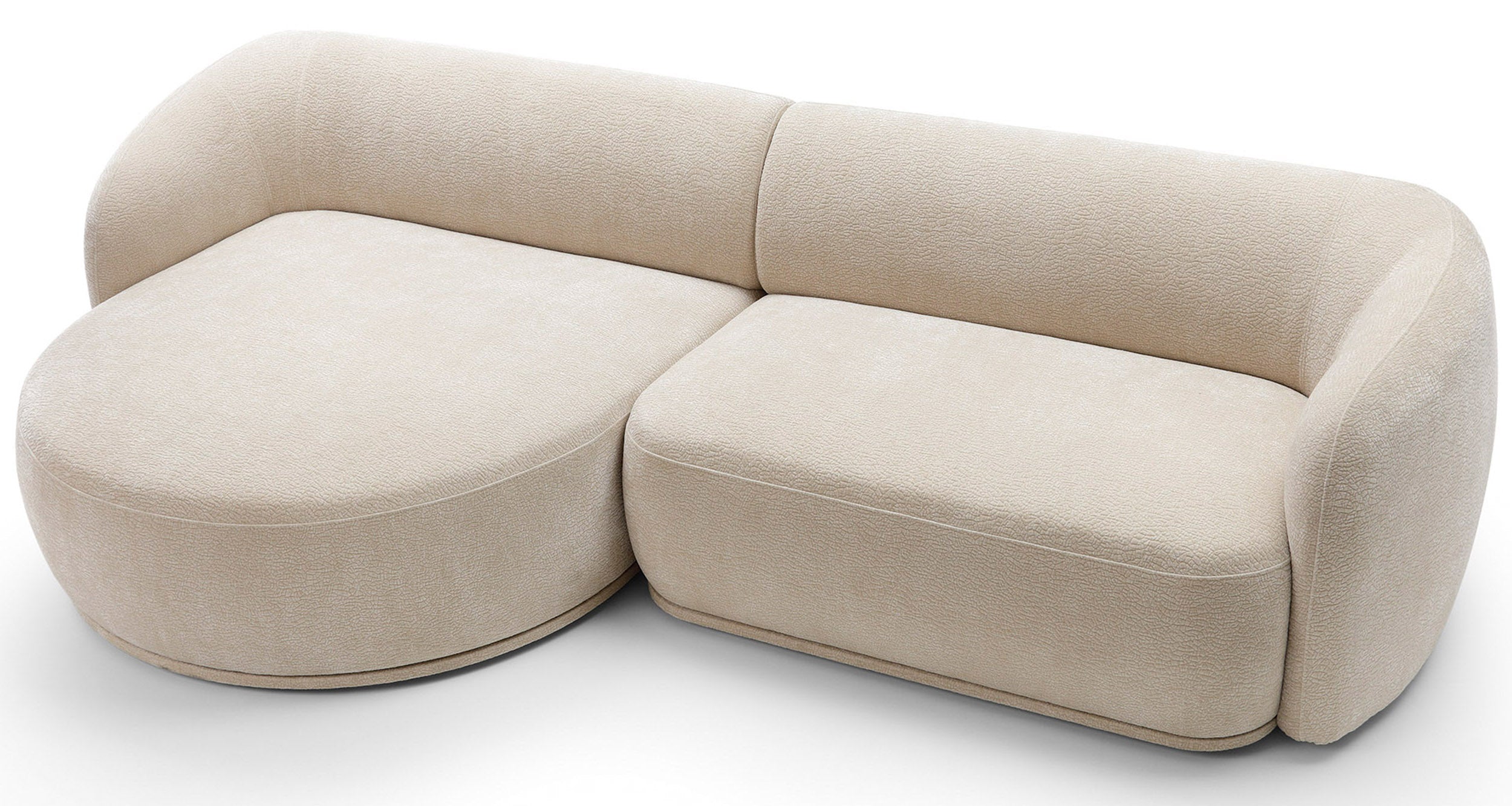 Modulares Ecksofa Bommo L-förmig linksseitig beige Chenille
