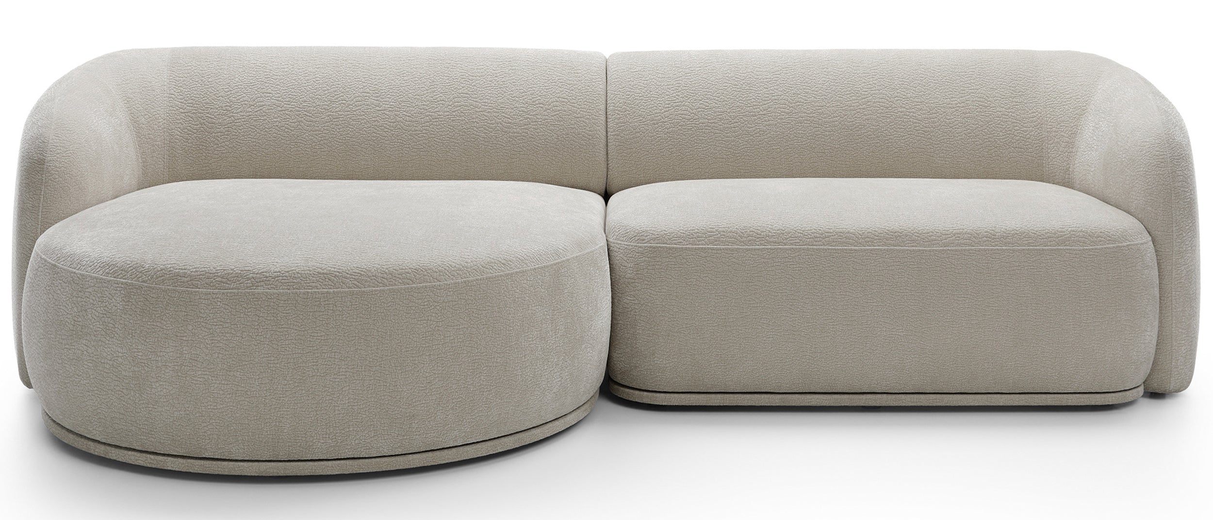 Modulares Ecksofa Bommo L-förmig linksseitig grau-beige Chenille