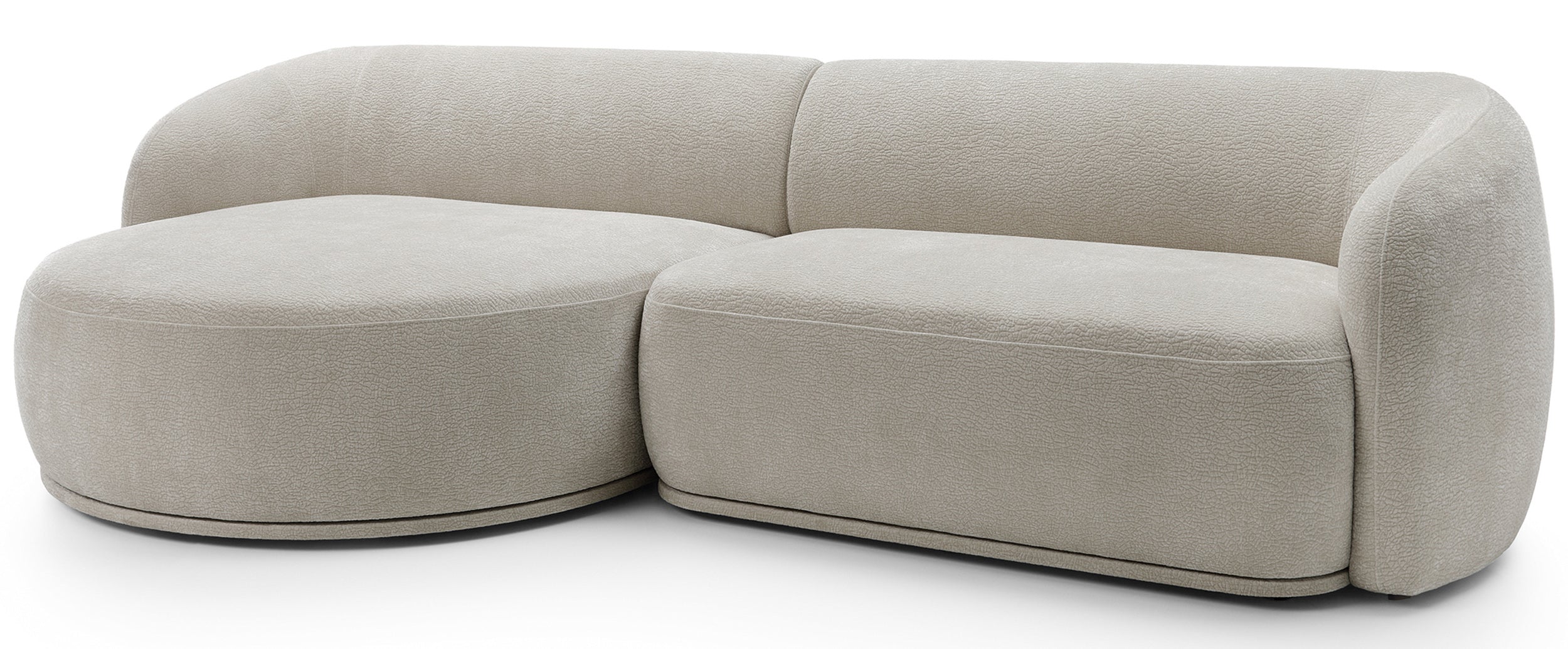 Modulares Ecksofa Bommo L-förmig linksseitig grau-beige Chenille