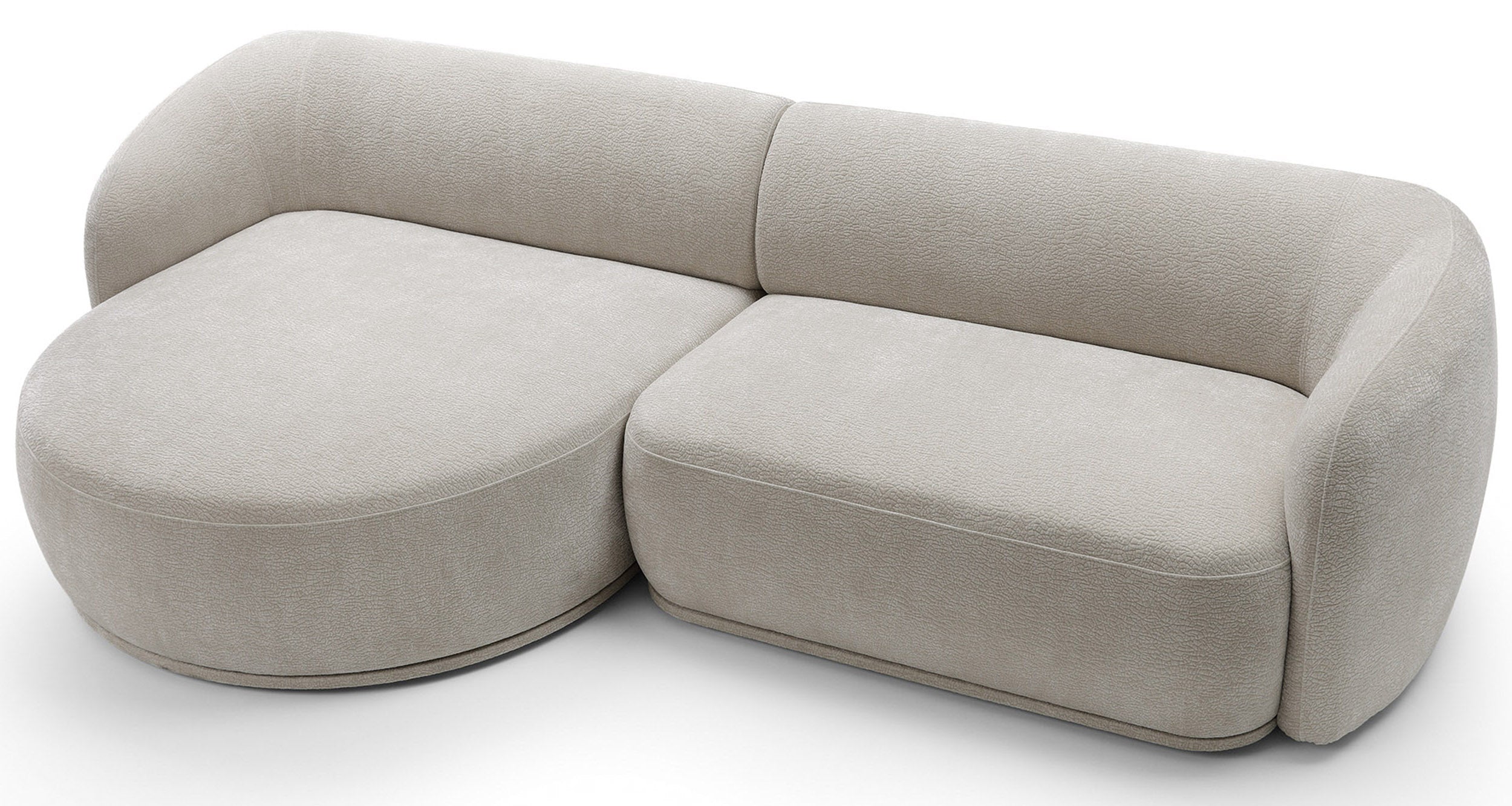 Modulares Ecksofa Bommo L-förmig linksseitig grau-beige Chenille
