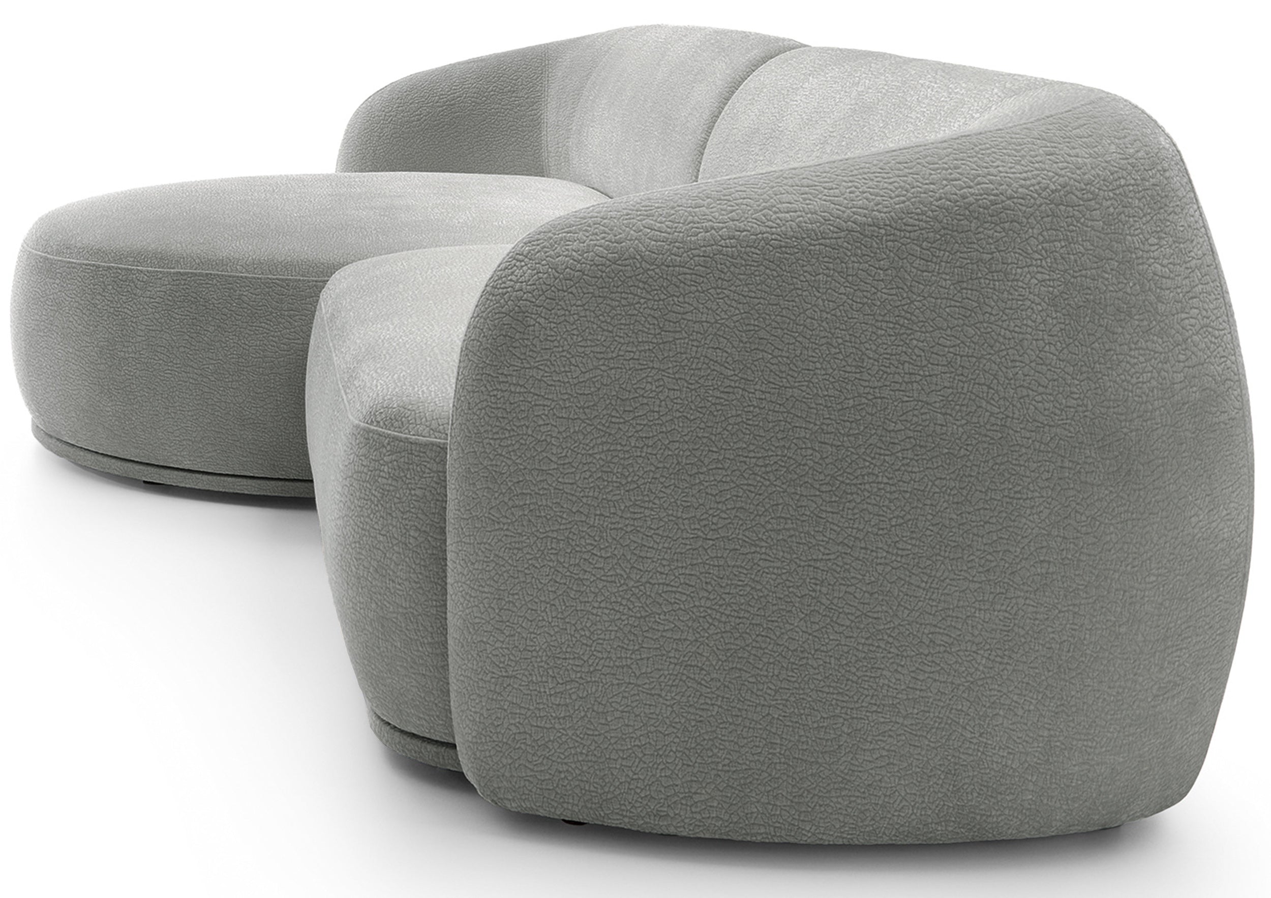 Modulares Ecksofa Bommo L-förmig, linke Seite, grauer Chenille-Stoff