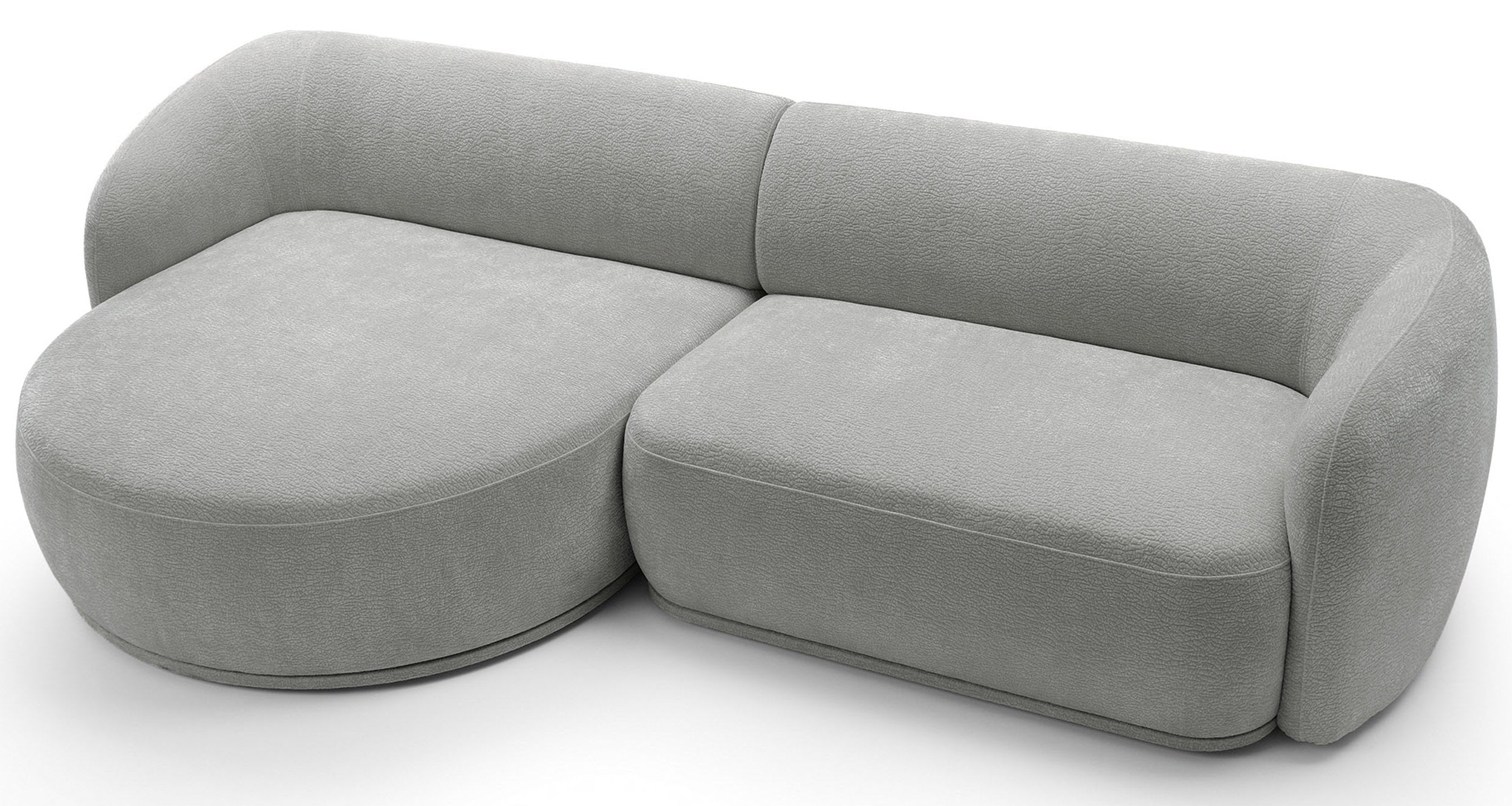 Modulares Ecksofa Bommo L-förmig, linke Seite, grauer Chenille-Stoff