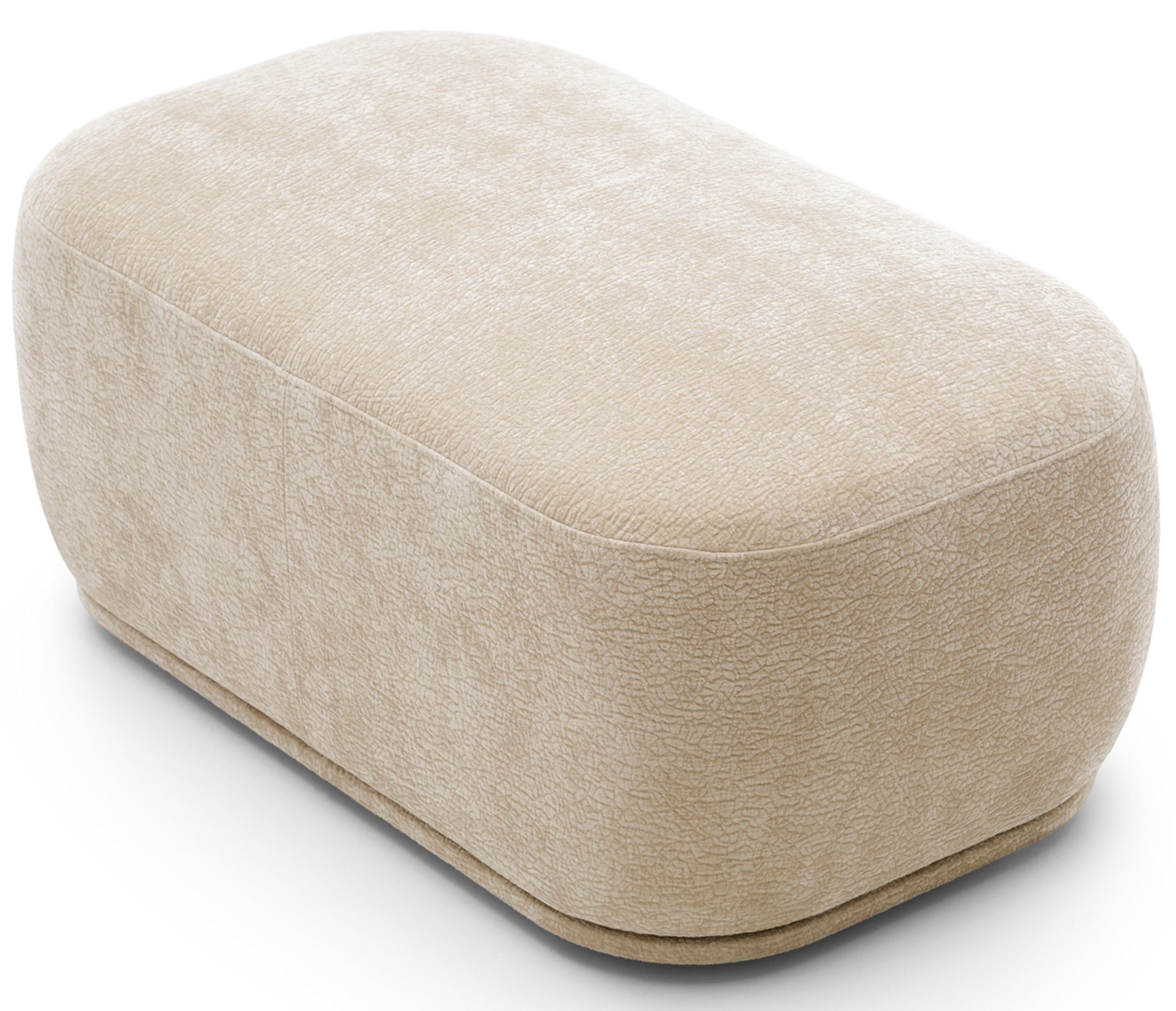 Modulares rechteckiges Hocker-Pouf Bommo in Beige aus Chenille