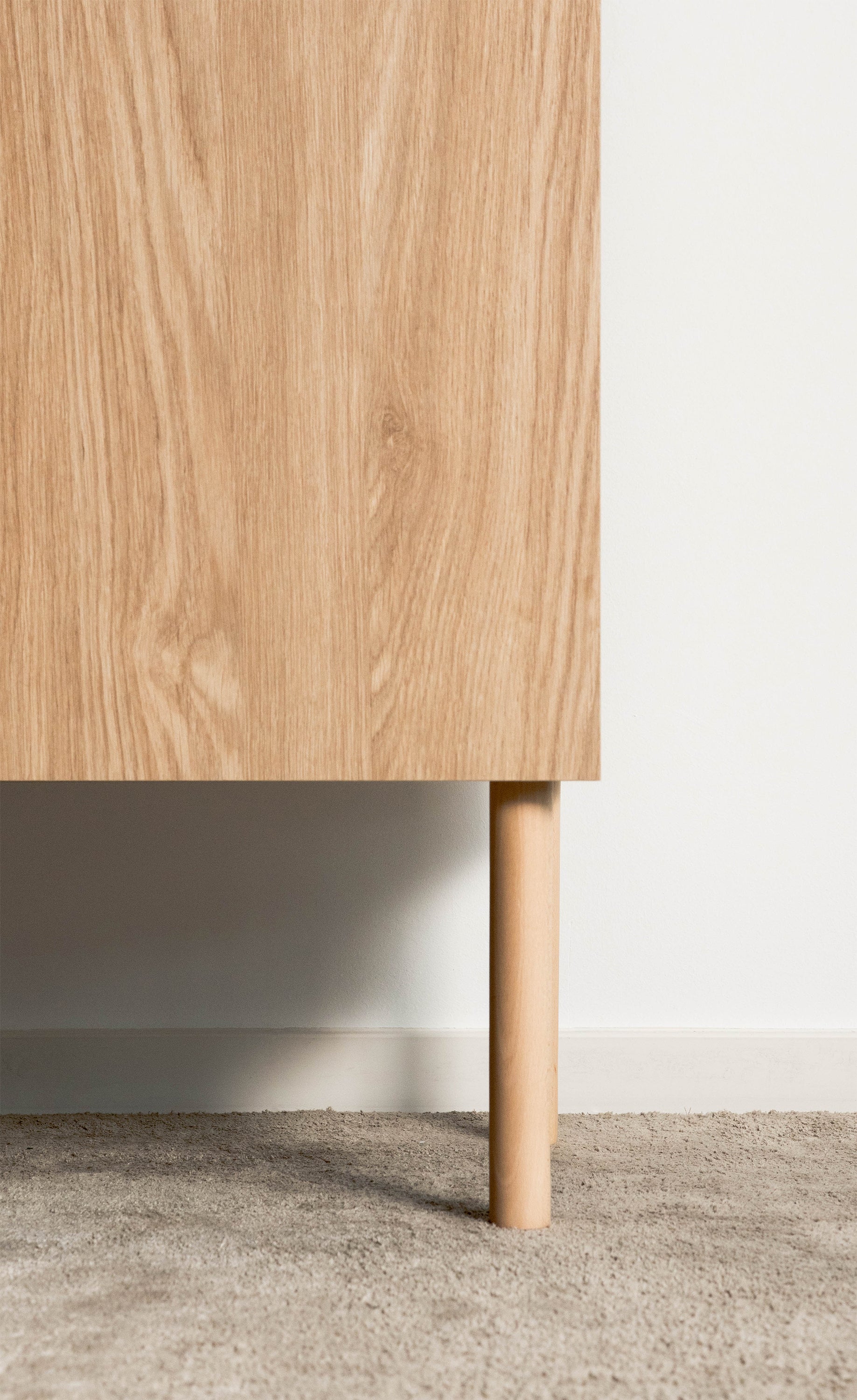 Zweiturige Kommode Nolie mit zwei Schubladen 100 cm geölte Eiche