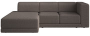 Ecksofa Novals L-förmig links mit verstellbaren Kopfstützen, braunes Bouclé