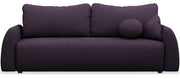 Dreisitziges ausklappbares Sofa Nubelle in violettem, wasserabweisendem Chenillestoff