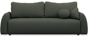 Dreisitziges ausklappbares Sofa Nubelle, dunkelgrün, hydrophober Chenille-Stoff