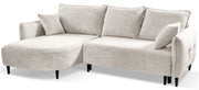 Ecksofa mit Schlaffunktion Oblivio mini, L-förmig, linksseitig, mit Stauraum, beige Geflecht