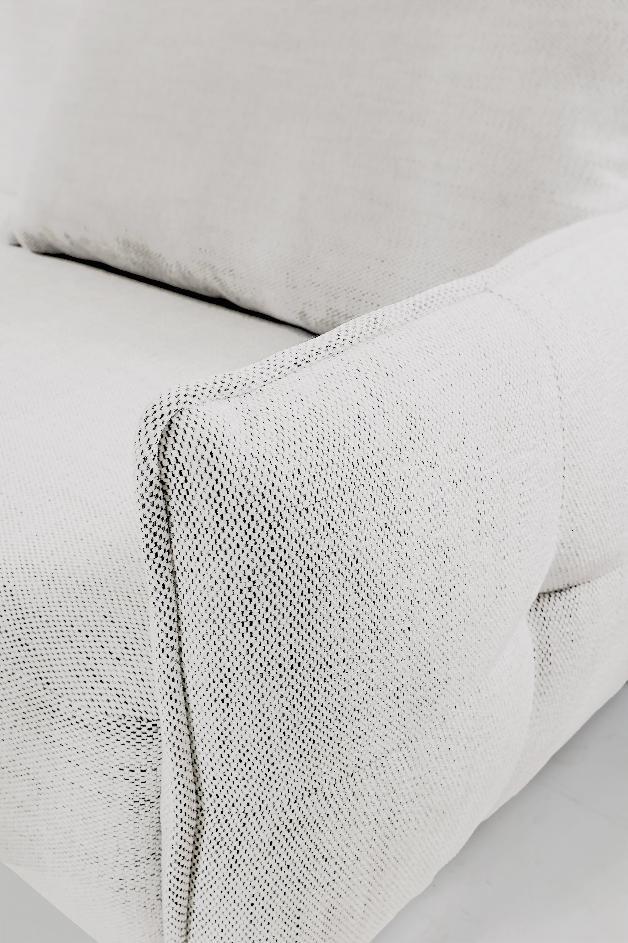 Ecksofa mit Schlafunktion Oblivio mini, L-förmig, linksseitig, mit Stauraum, weißes Geflecht