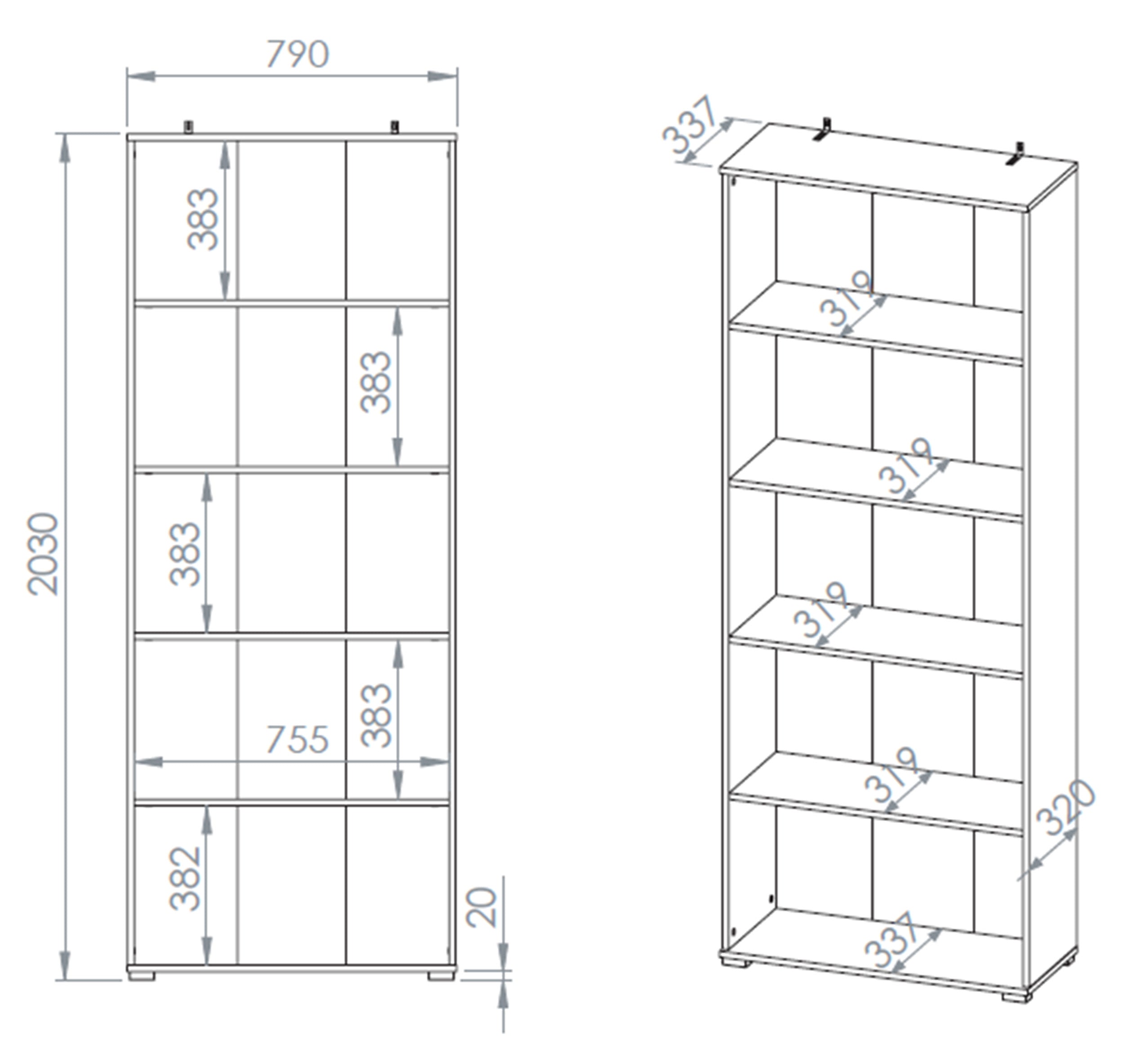 Offenes Regal Odelis 79 cm Lindberg-Eiche