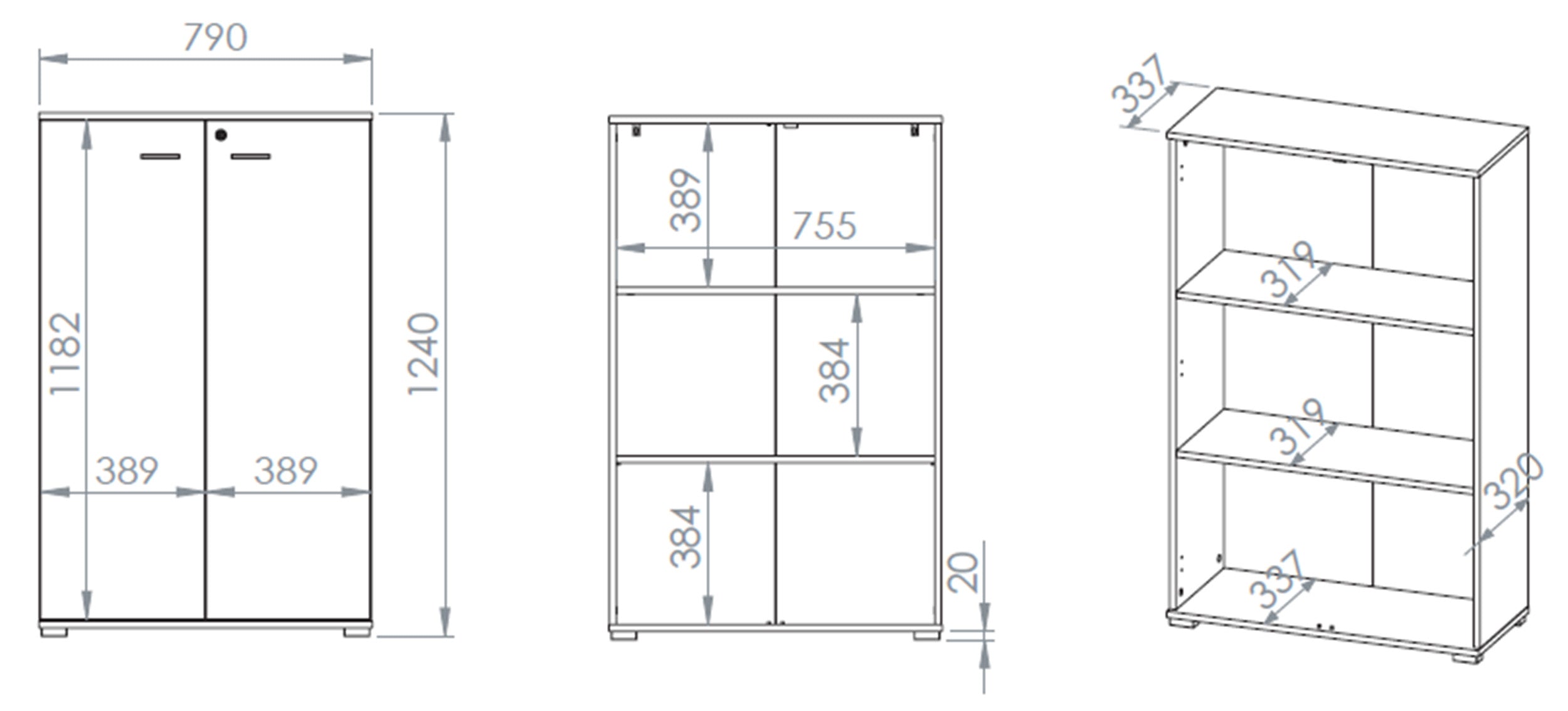 Zweiturige Kommode Odelis 79 cm Lindberg Eiche