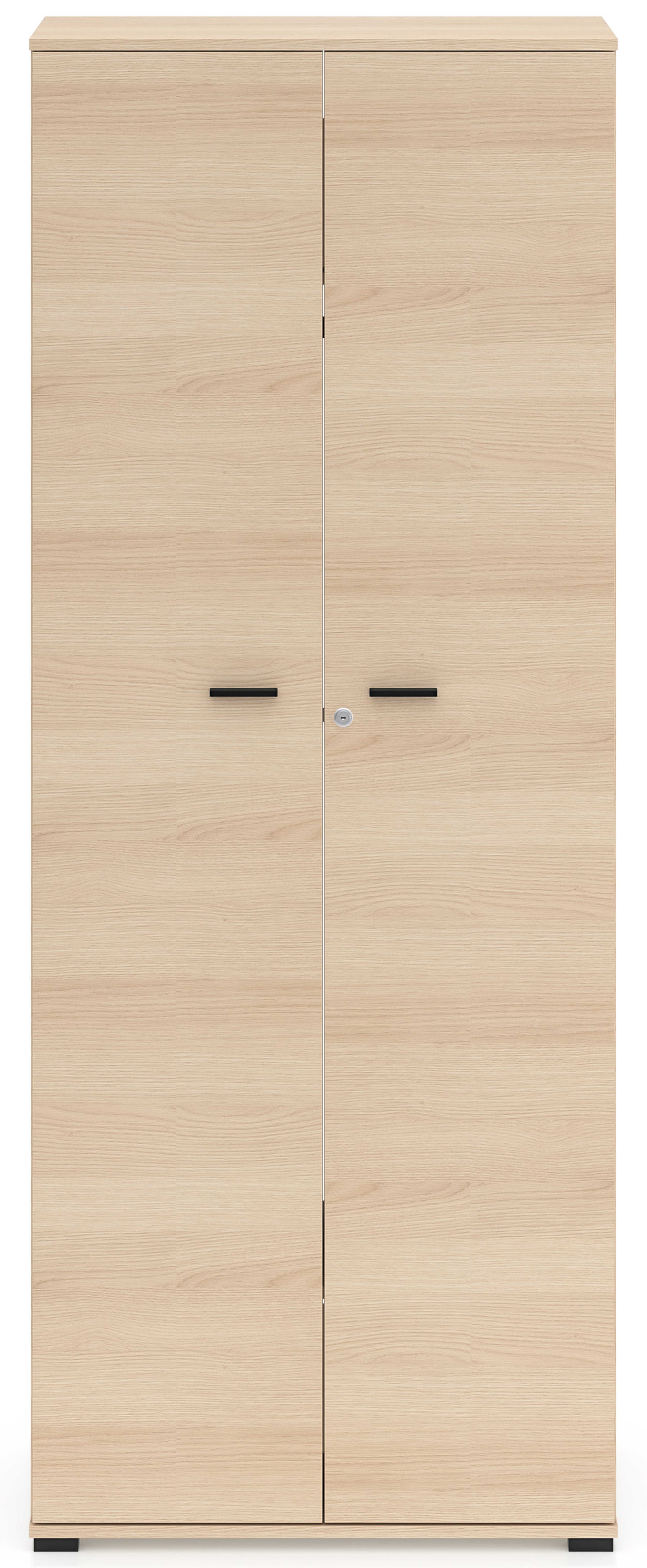Zweiflügeliger Kleiderschrank Odelis mit 79 cm Kleiderstange, Lindberg-Eiche