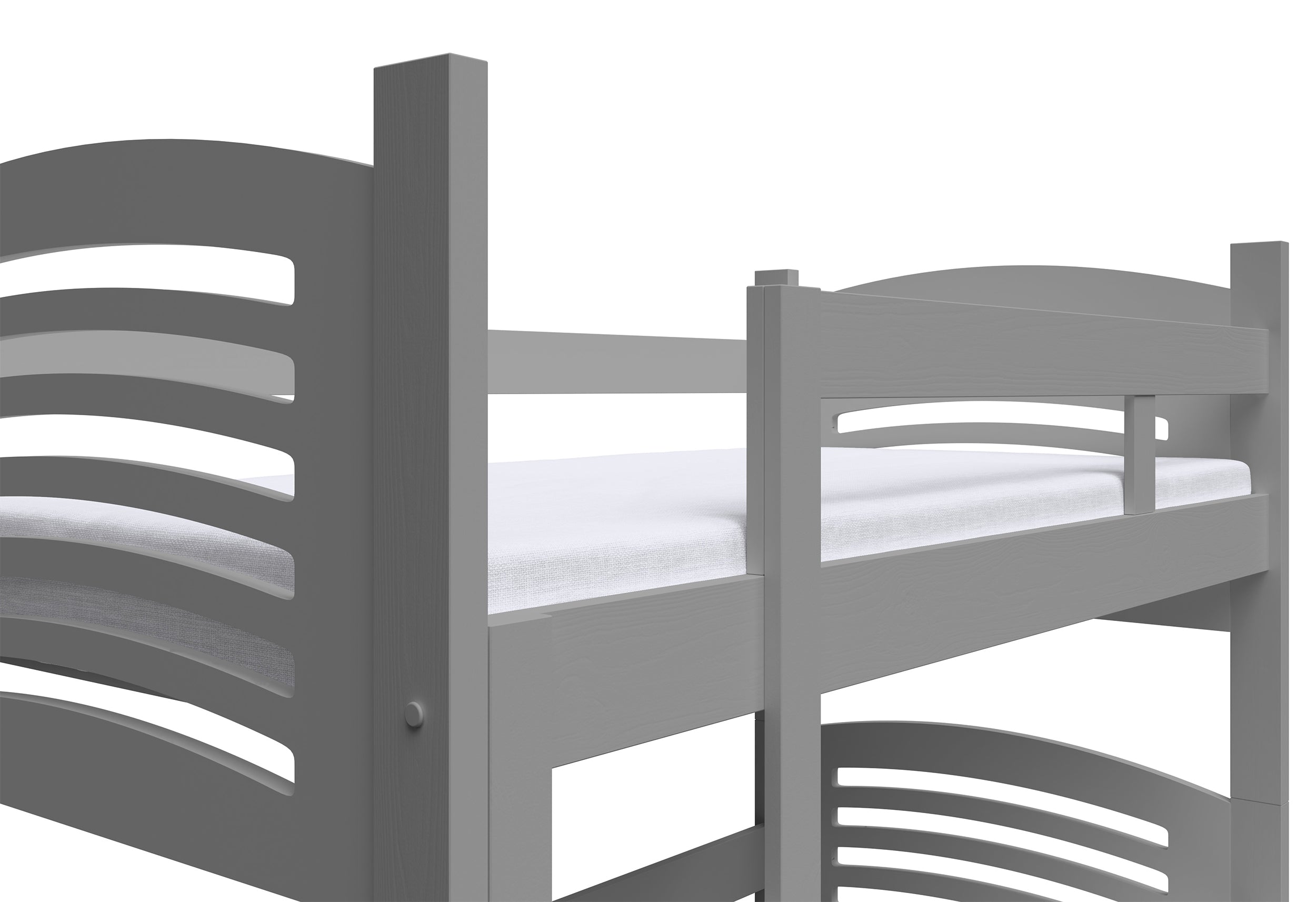 Etagenbett 75x180 cm Cami mit Schubladen, grau