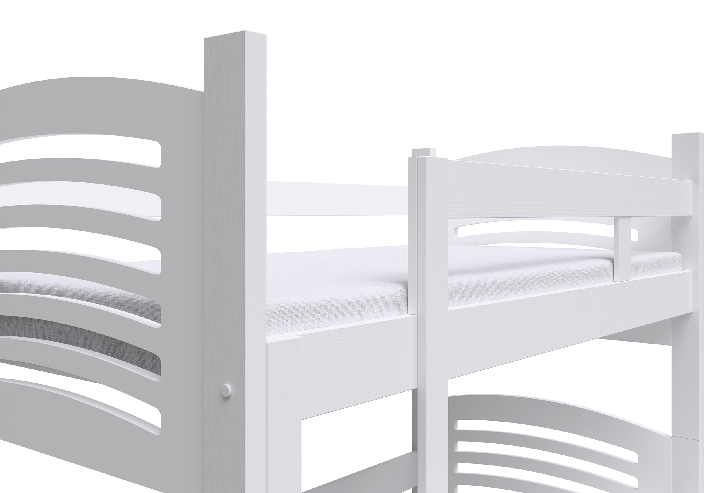 Etagenbett 75x180 cm Cami für drei Personen mit Schubladen, weiß