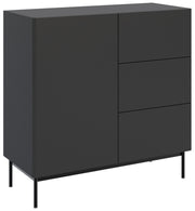 Einflügler Kommode Olio mit drei Schubladen, 100 cm, schwarz