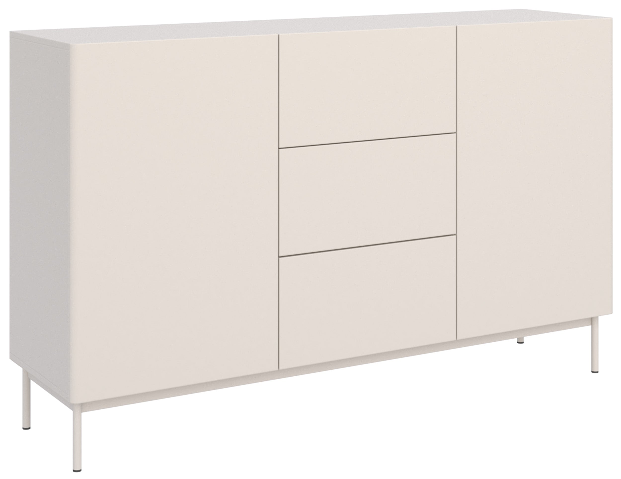 Zweitrüriger Olio-Kommode mit drei Schubladen, 160 cm, Kaschmir