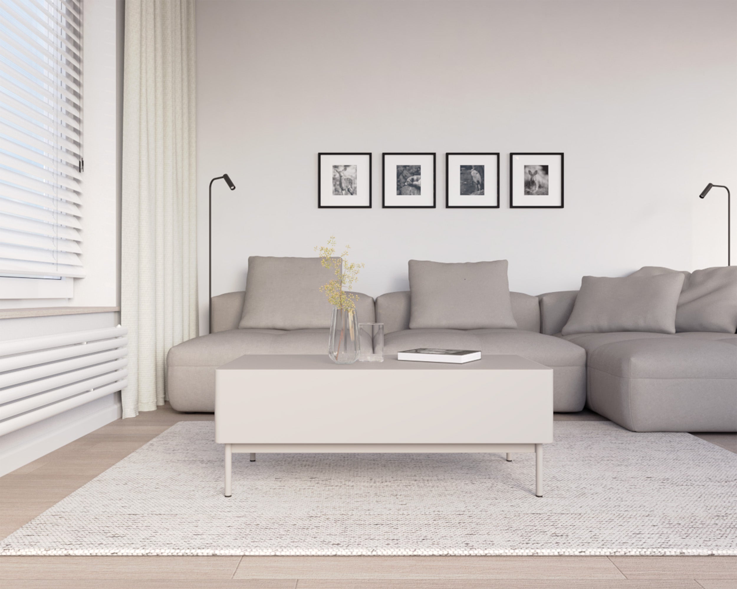 Kaffeetisch Olio mit zwei Klappen 100x53 cm Kaschmir