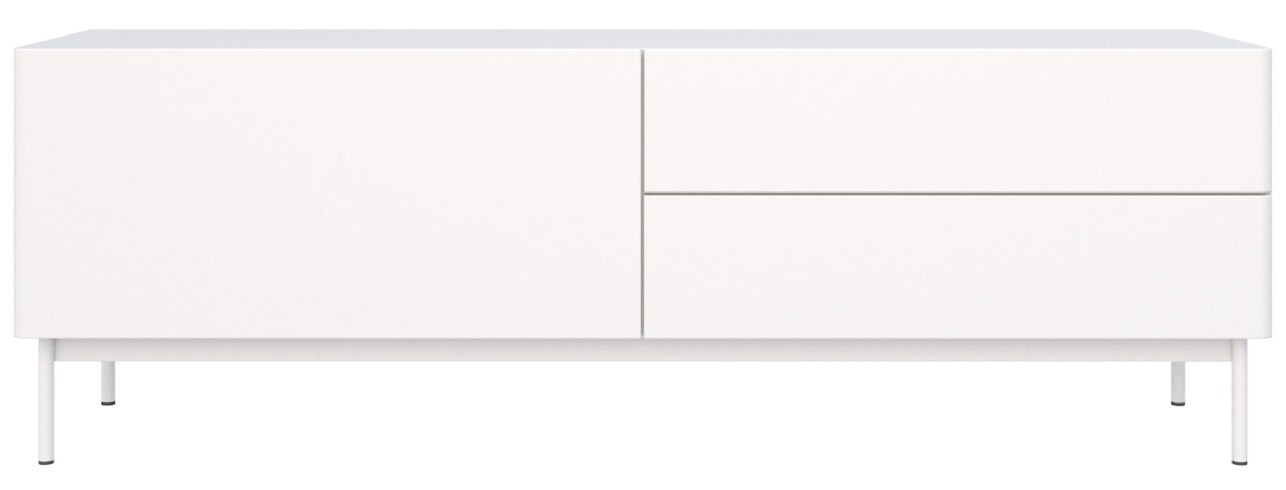 TV-Schrank Olio mit Klappe und zwei Schubladen, 160 cm, weiß