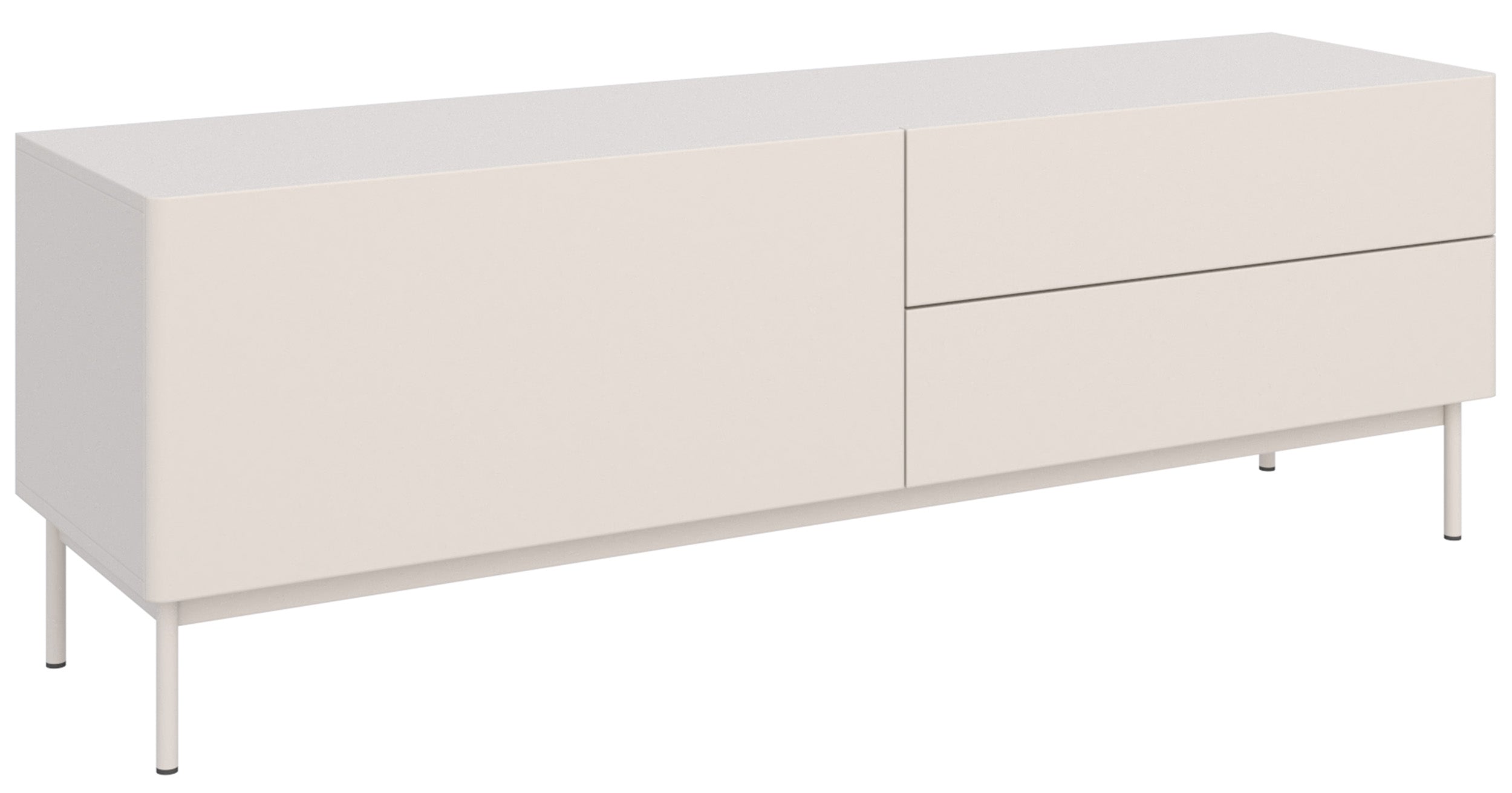 TV-Schrank Olio mit Klappe und zwei Schubladen, 160 cm, Kaschmir