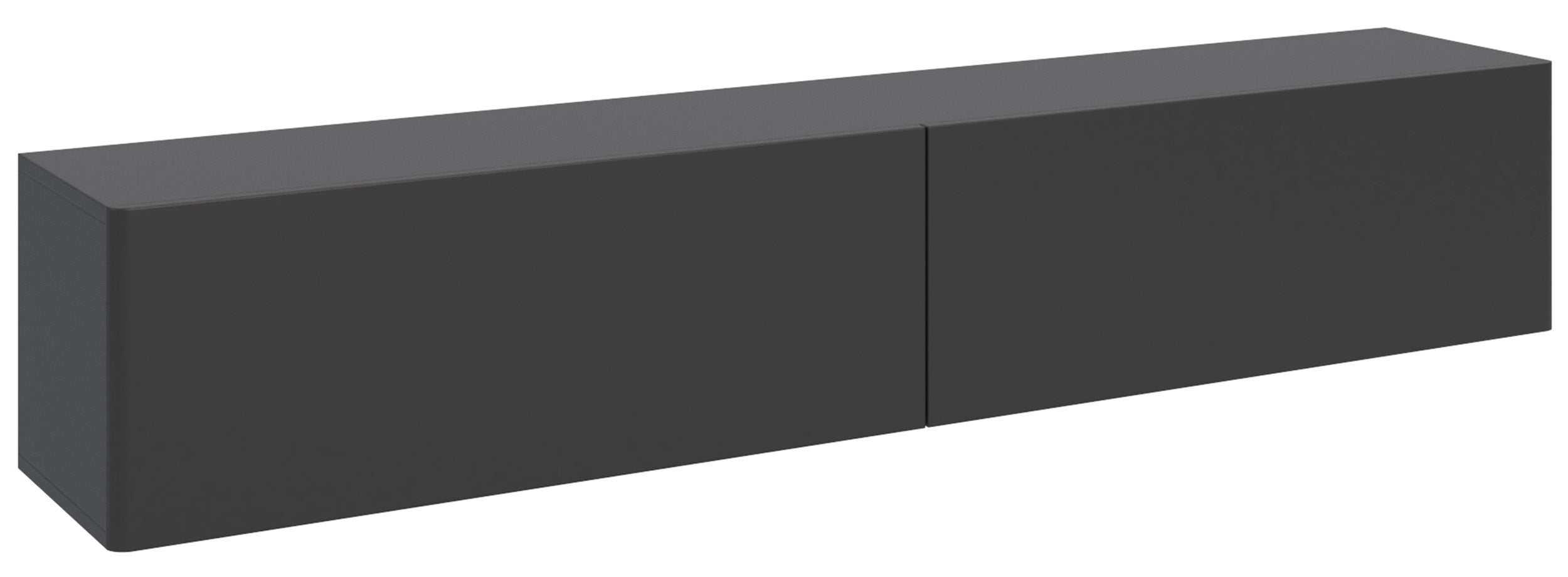 Hängender TV-Schrank Olio mit zwei Klappen, 175 cm, schwarz