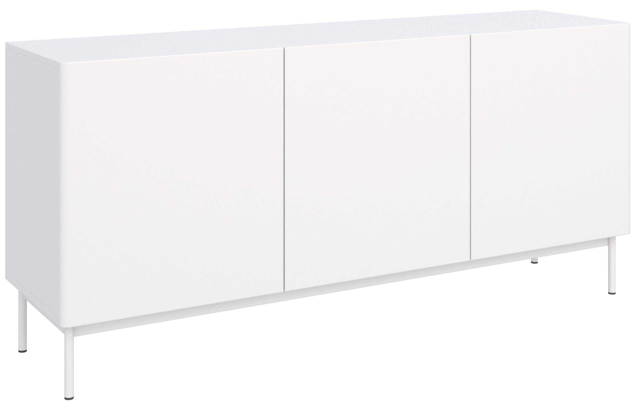 Hoher dreitüriger Olio TV-Schrank, 160 cm, weiß