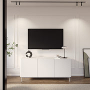 Hoher dreitüriger Olio TV-Schrank, 160 cm, weiß