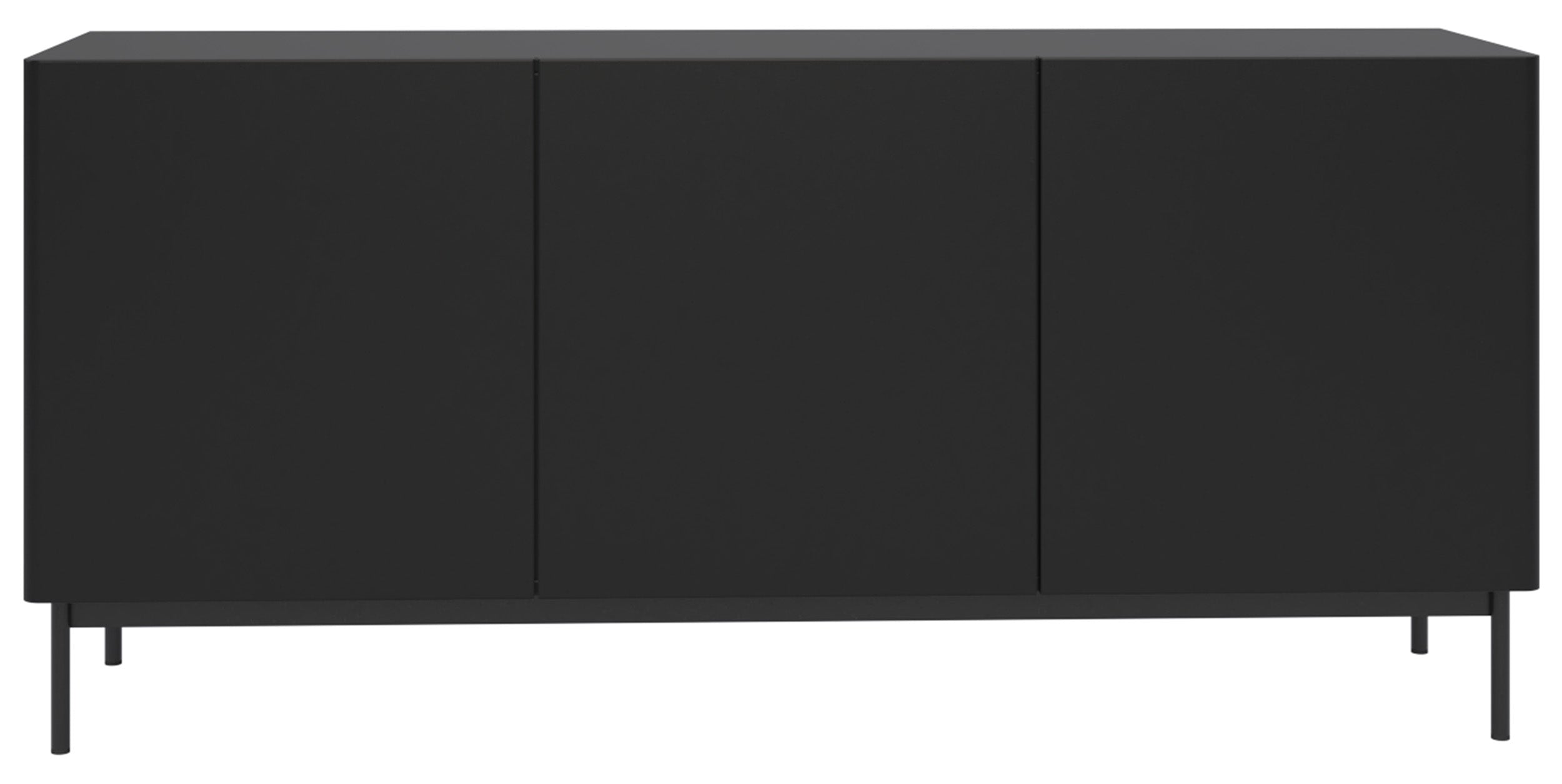 Hohes dreitüriges TV-Sideboard Olio, 160 cm, schwarz