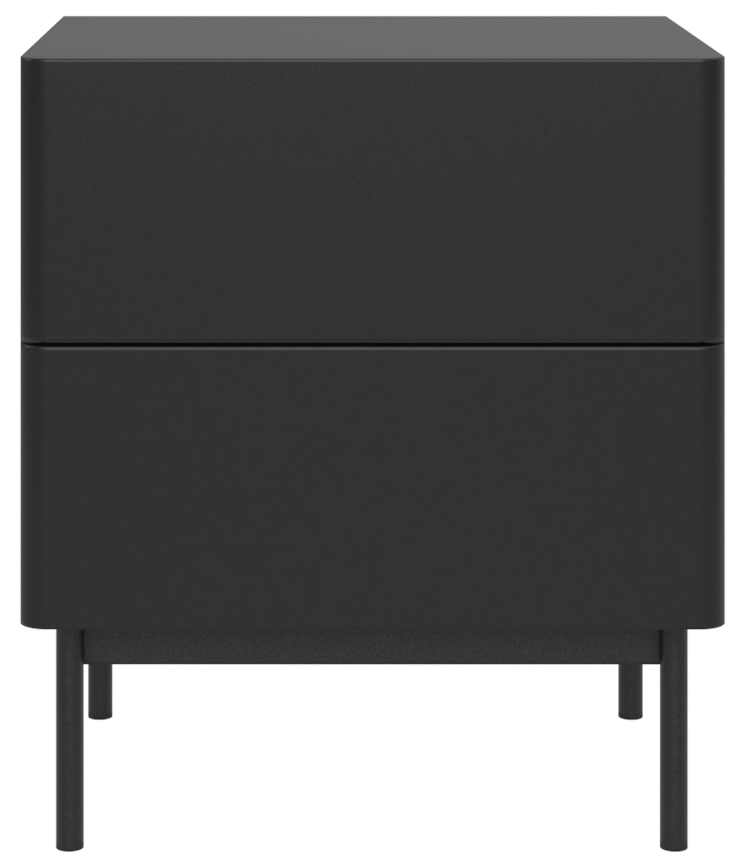Nachttisch Olio mit zwei Schubladen 50 cm schwarz