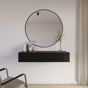 Hängender Schminktisch Olio mit zwei Schubladen, 110 cm, schwarz
