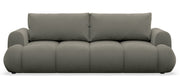 Dreisitziges ausklappbares Sofa Ombo Doce mit Stauraum, dunkelbeige, wasserabweisender Samt