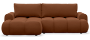 Ecksofa mit Schlaffunktion Ombo Mini, L-förmig, linksseitig, mit Stauraum, kupferfarbener, hydrophober Samt