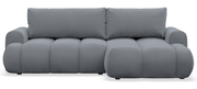 Ecksofa mit Schlaffunktion Ombo Mini, L-förmig, rechtsseitig, mit Stauraum, grauer wasserabweisender Samt