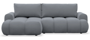 Ecksofa mit Schlafunktion Ombo Mini, L-förmig, linksseitig, mit Stauraum, grauer hydrophober Samt