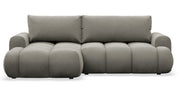 Ecksofa mit Schlaffunktion Ombo Mini, L-förmig, linksseitig, mit Stauraum, grau-brauner, hydrophober Samt