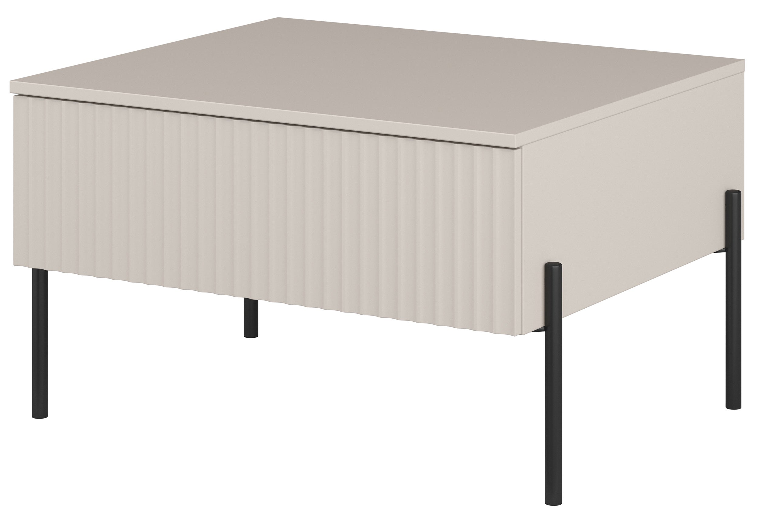 Couchtisch Ore mit Schublade 70x60 cm Kaschmir mit gerillter Front