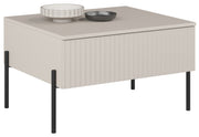 Couchtisch Ore mit Schublade 70x60 cm Kaschmir mit gerillter Front