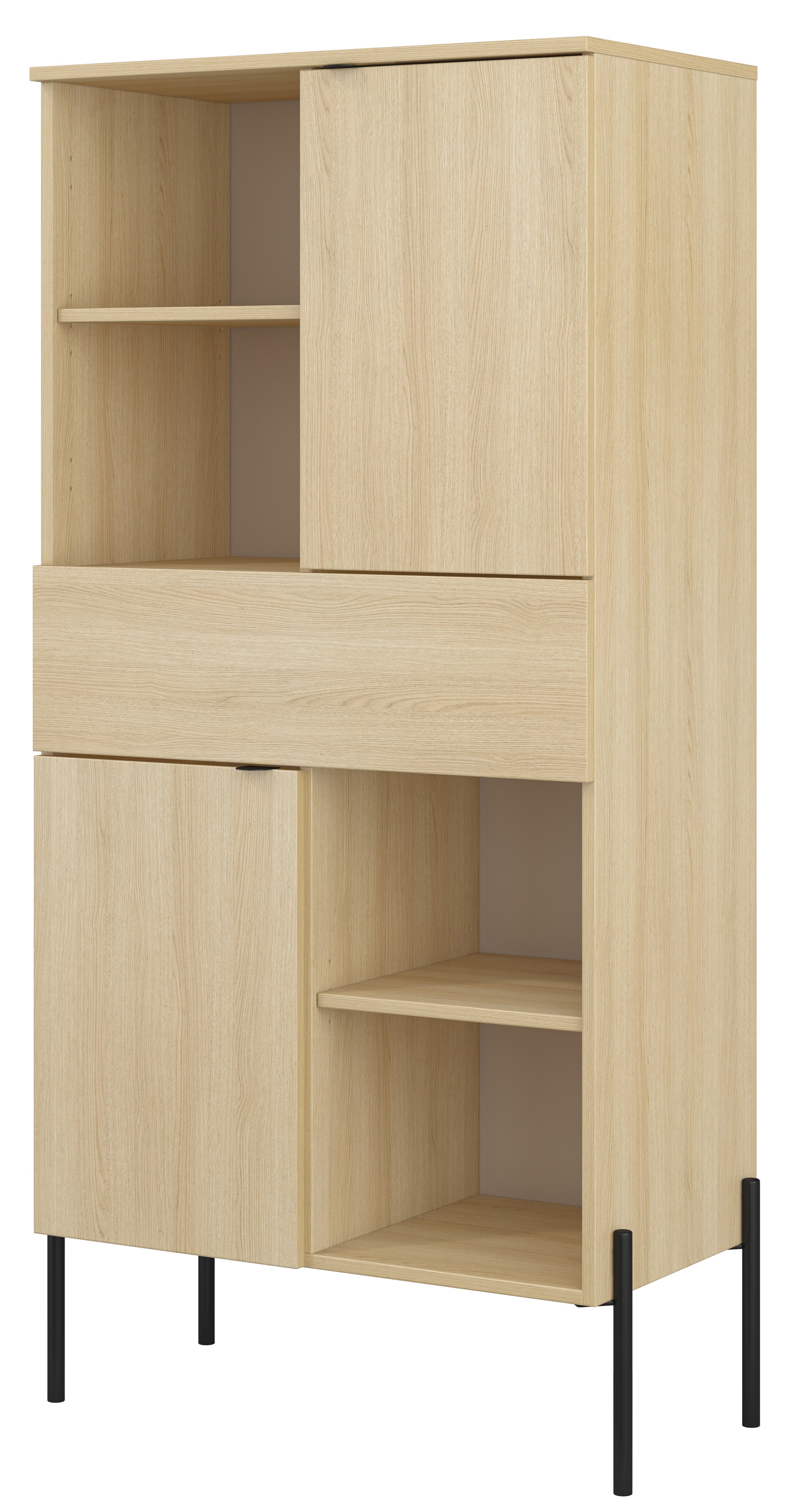 Zweituriges Regal Ore mit Schublade 70 cm Lindberg-Eiche