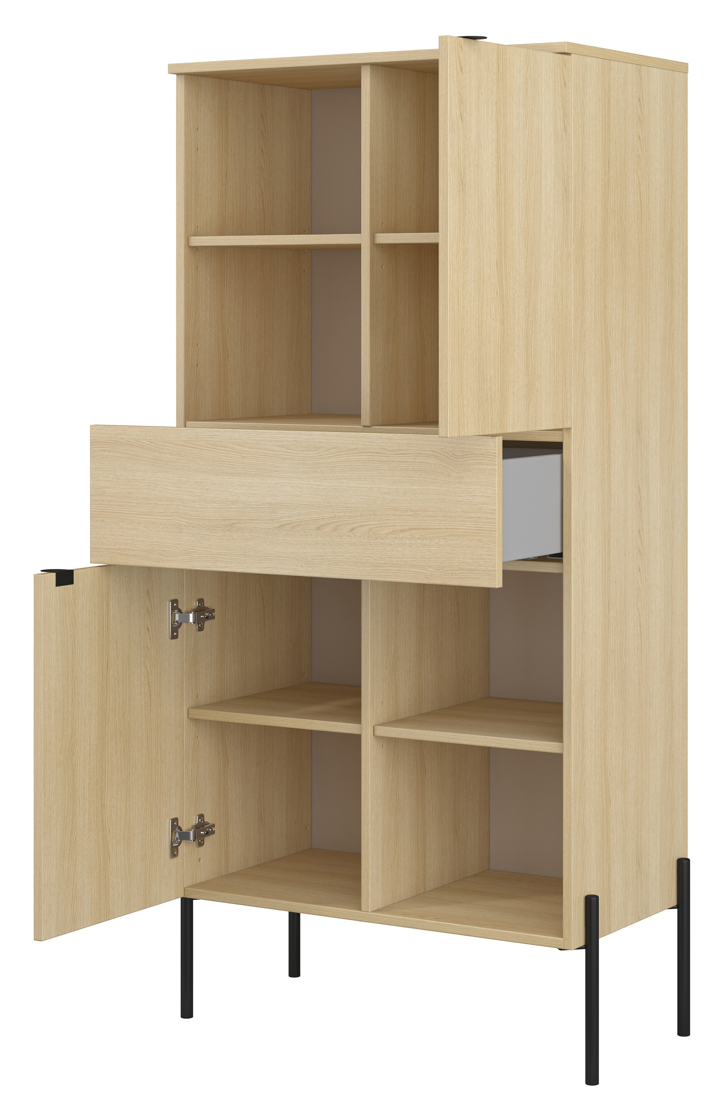 Zweituriges Regal Ore mit Schublade 70 cm Lindberg-Eiche