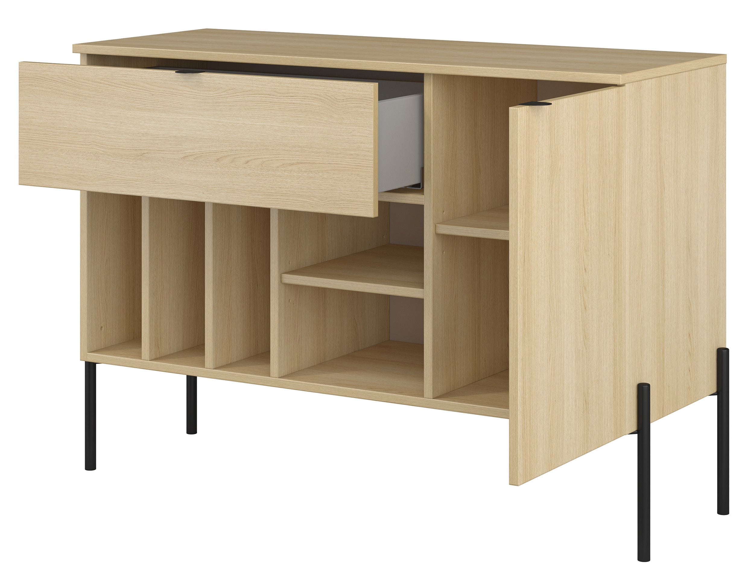 Einzeltür-Kommode Ore mit Schublade, 105 cm, Lindberg-Eiche