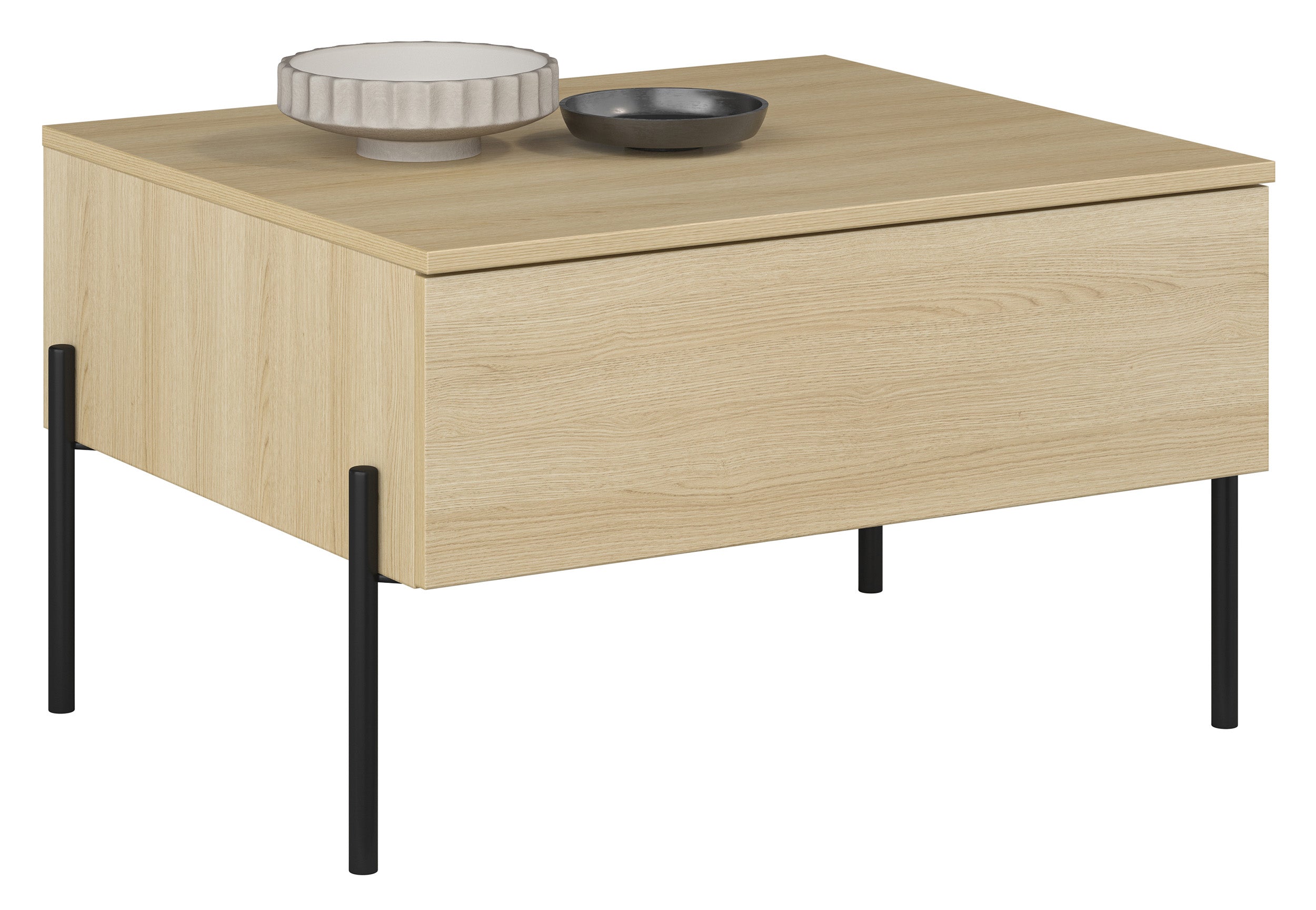 Ore Couchtisch mit Schublade 70x60 cm Lindberg-Eiche