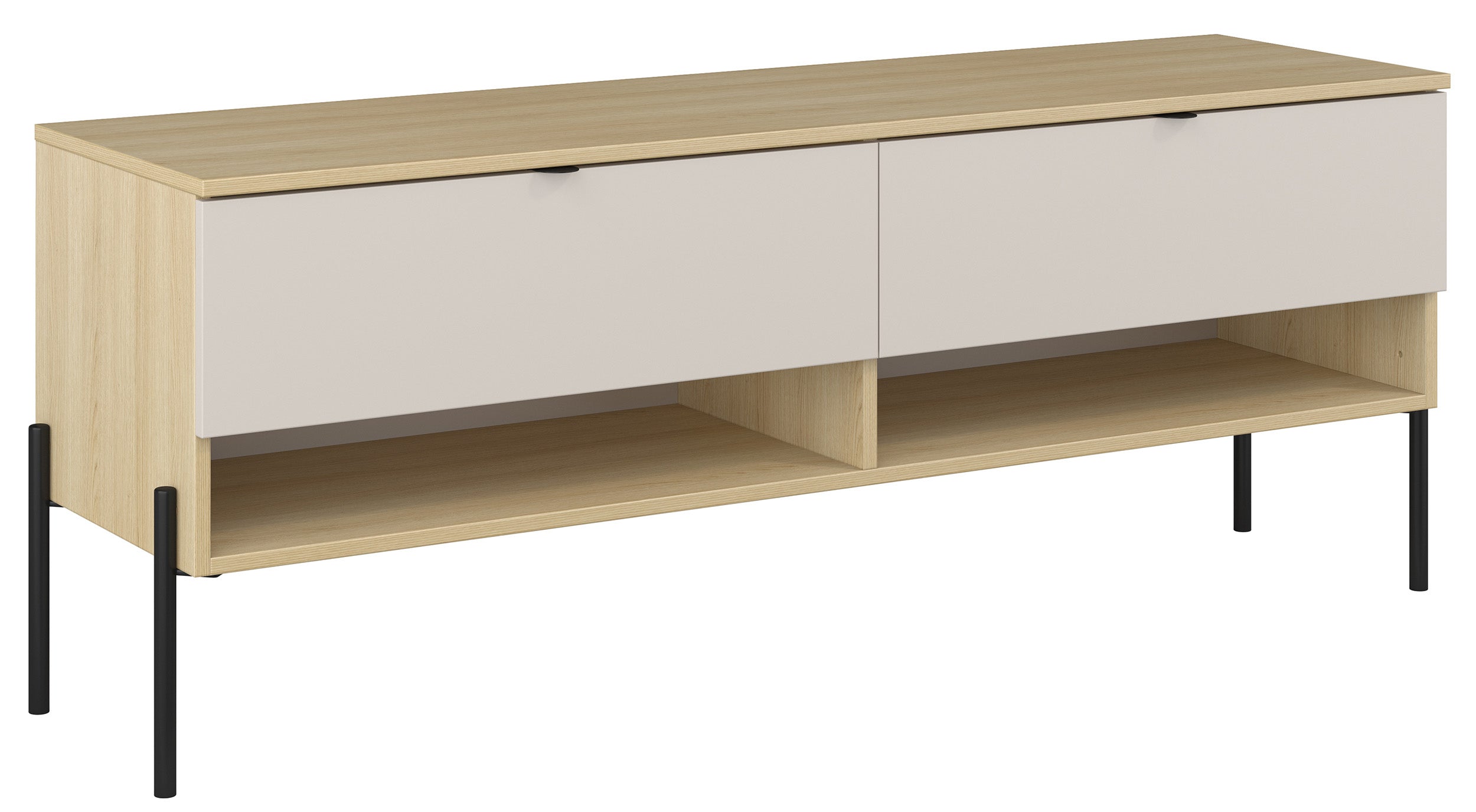 TV-Schrank Ore mit zwei Schubladen, 140 cm, Lindberg-Eiche/Kaschmir