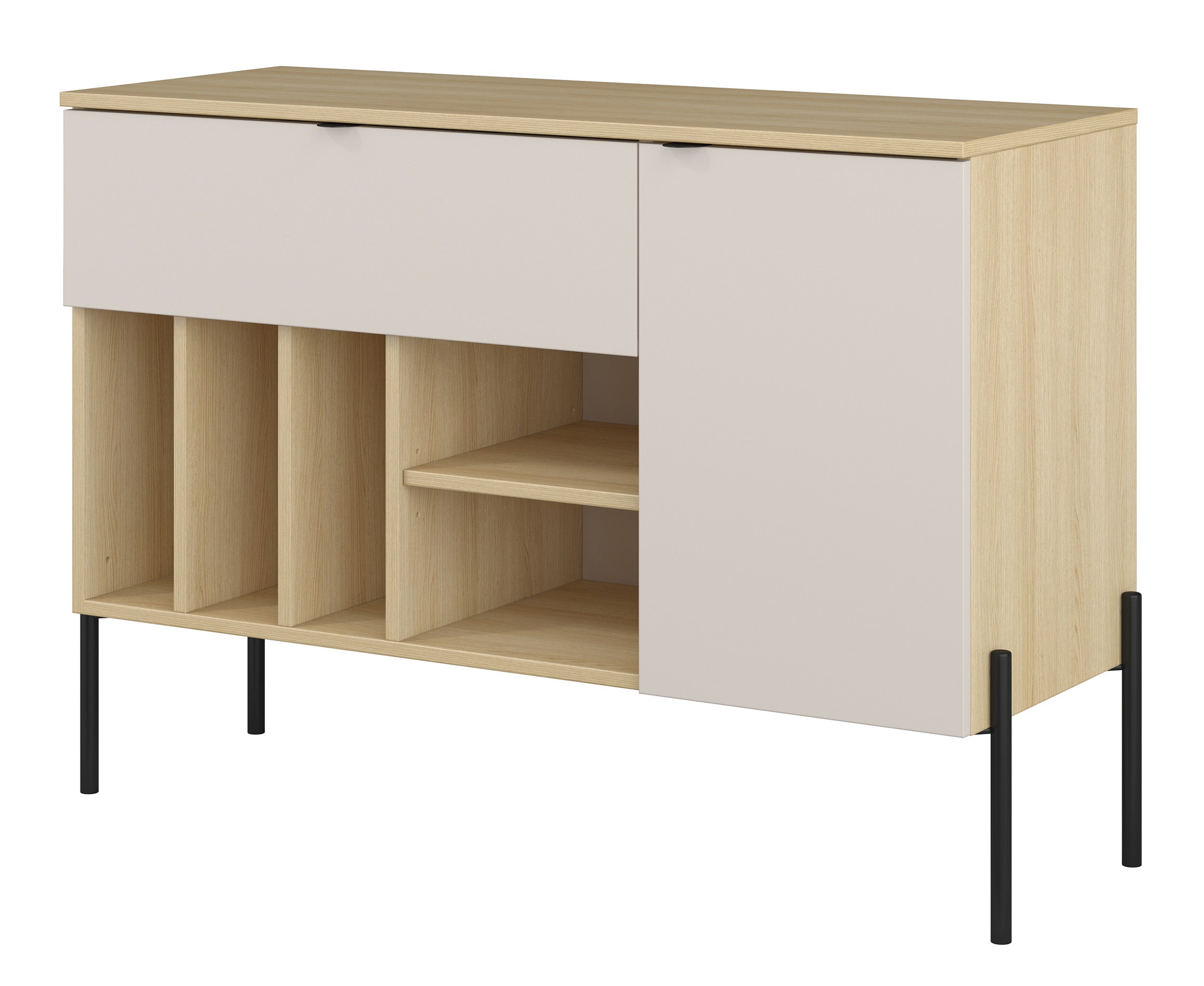Einzeltür-Kommode Ore mit Schublade, 105 cm, Lindberg-Eiche/Kaschmir