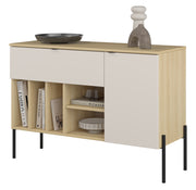 Einzeltür-Kommode Ore mit Schublade, 105 cm, Lindberg-Eiche/Kaschmir