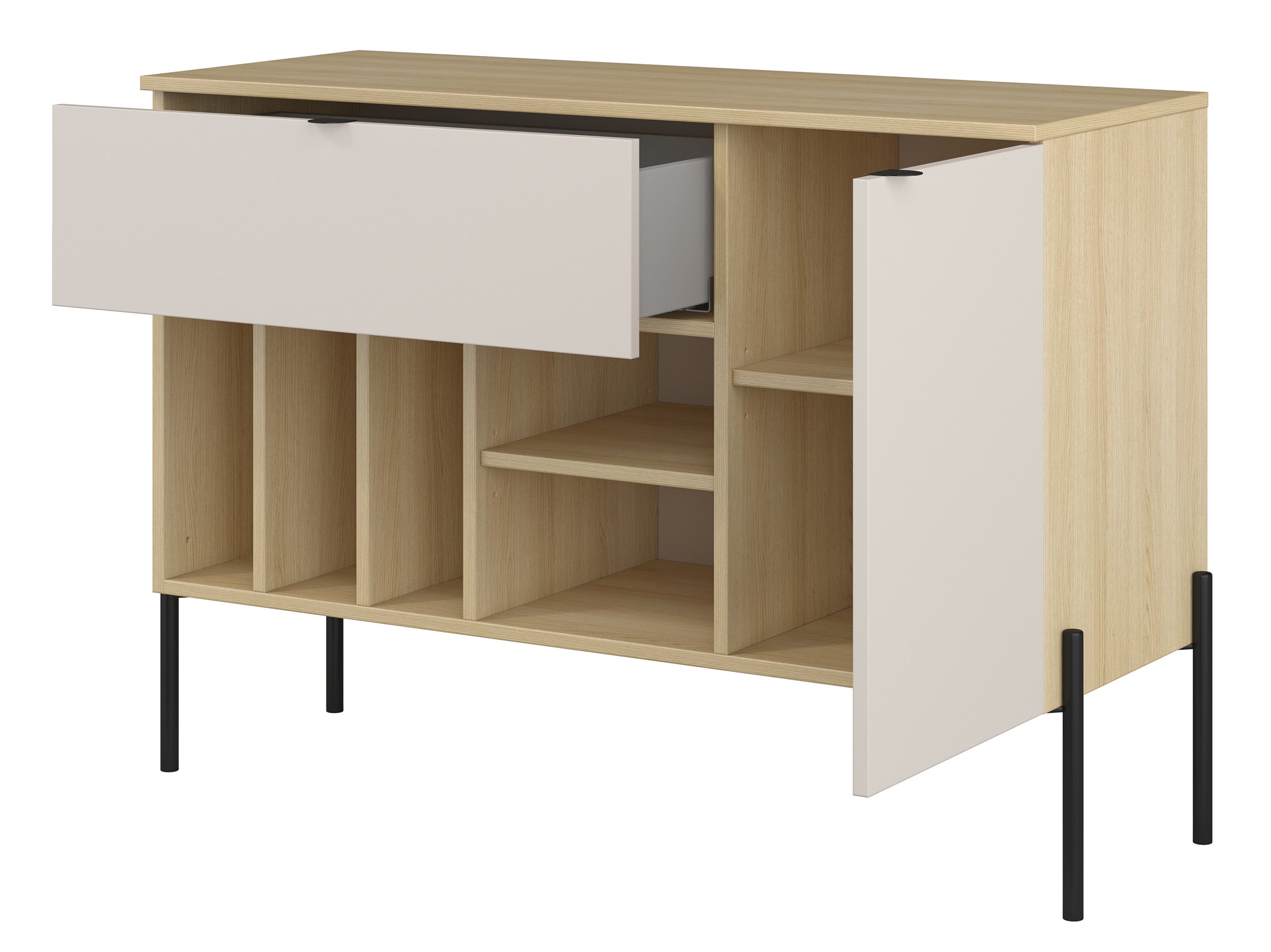 Einzeltür-Kommode Ore mit Schublade, 105 cm, Lindberg-Eiche/Kaschmir