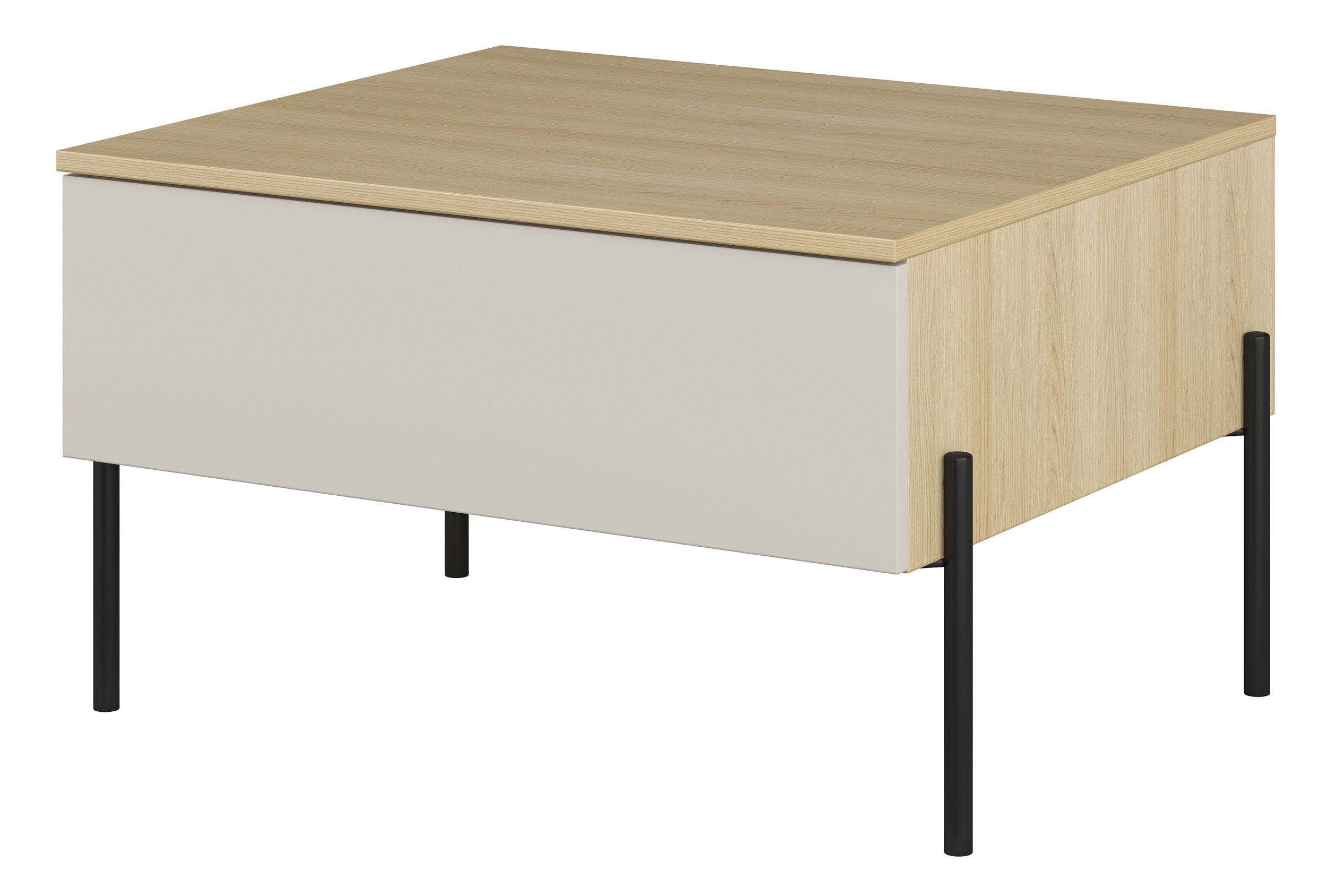 Ore Couchtisch mit Schublade 70x60 cm Lindberg Eiche/Kaschmir